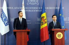 Conferință de presă susținută de viceprim-ministrul, ministrul afacerilor externe al Republicii Moldova, Mihai Popșoi, și președintele în exercițiu al OSCE, ministrul afacerilor externe, europene și comerțului al Maltei, Ian Borg '